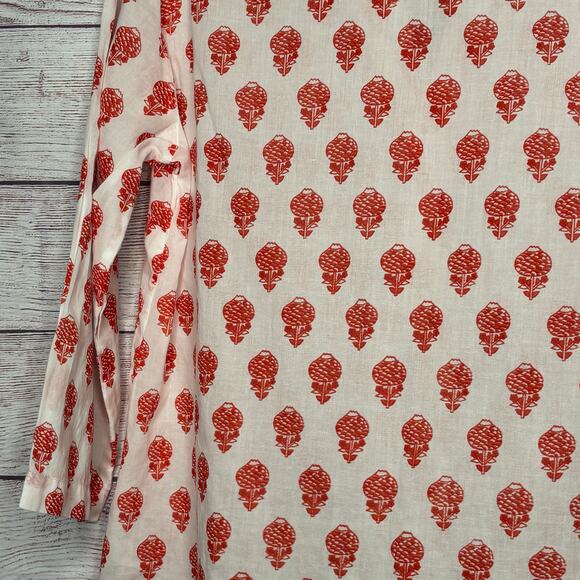 Aspiga Cecilia Floral Pineapple Soft Organic Cotton Button Down Blouse Top Small - Picture 5 of 12